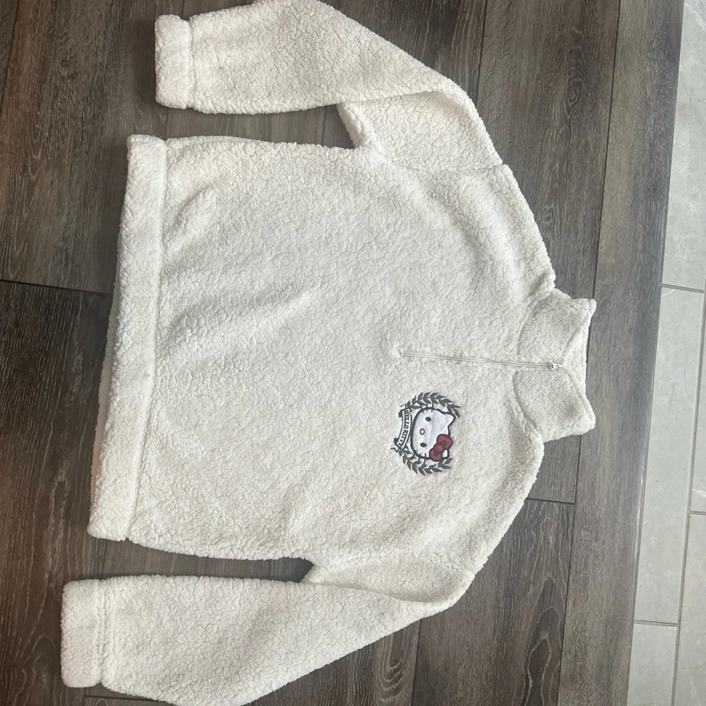 Hello Kitty White half zip pullover Sweater/ woman’s XL - Picture 8 of 13
